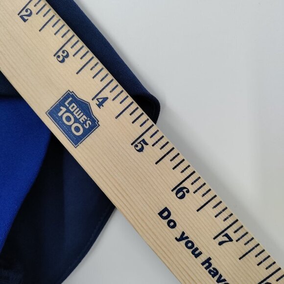 New JS Collections Tulip Sleeve V Neck Mini Structured Dress Size 2 Women Blue - Picture 11 of 16